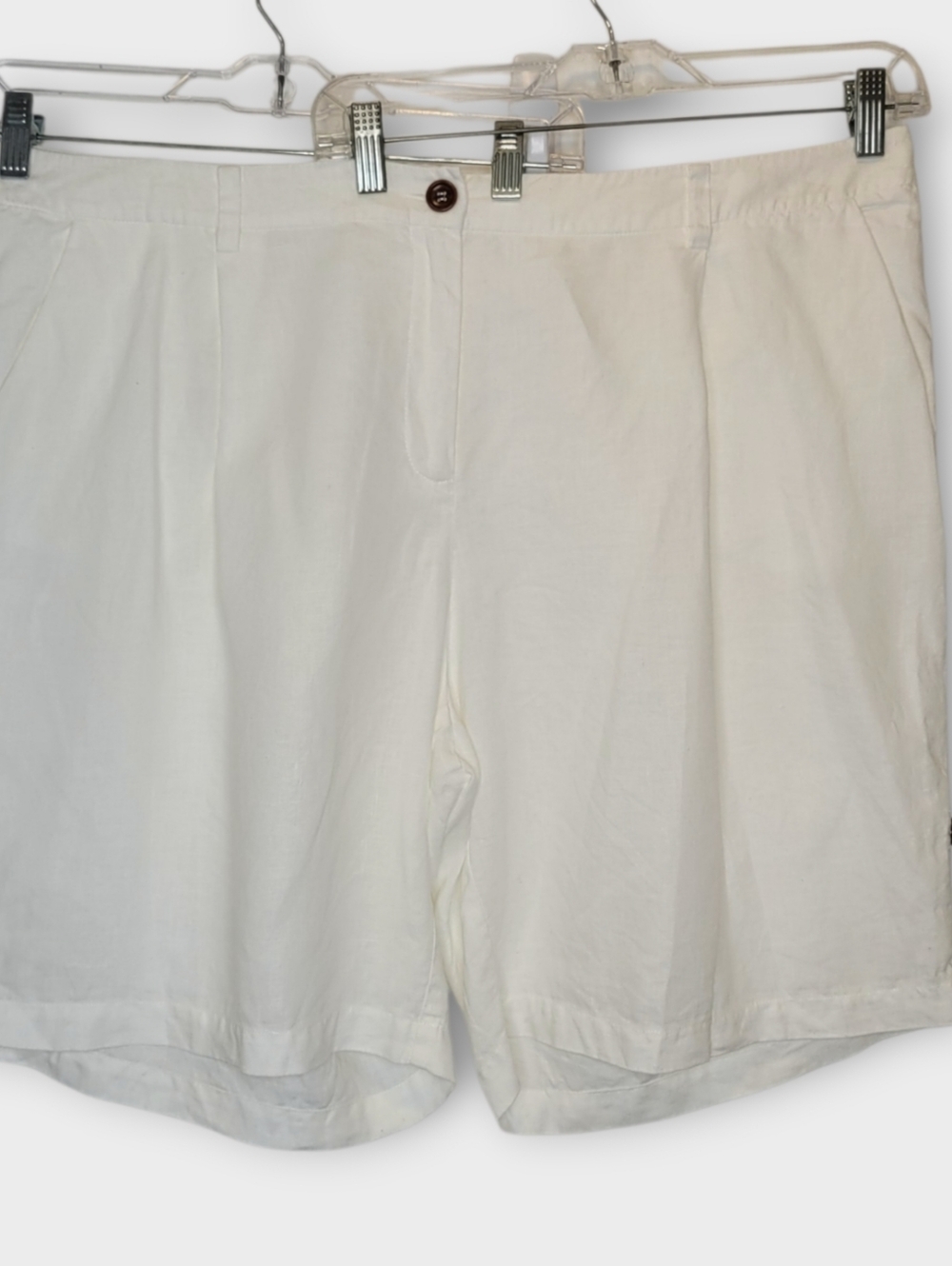 Eileen Fisher Organic Linen Roll Tab Shorts 18 White